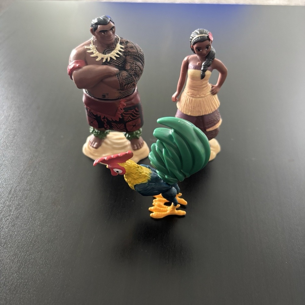 Lot‎ Of 3 Jakks Pacific Disney Moana Toys Figures Hei-Hei, Moana, Tui